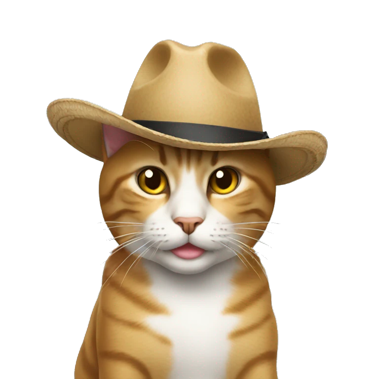 Un gato con sombrero emoji