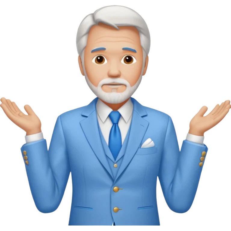 Kenny Rogers with blue dress shirt, white suit jacket emoji