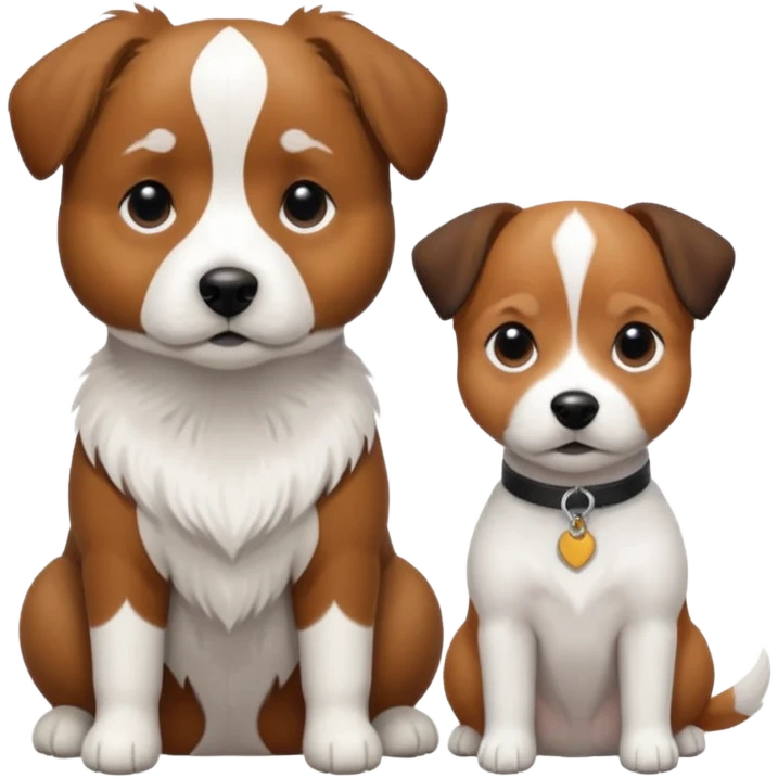 shizu-puddle mix dog sitting next to jack rassel dog emoji