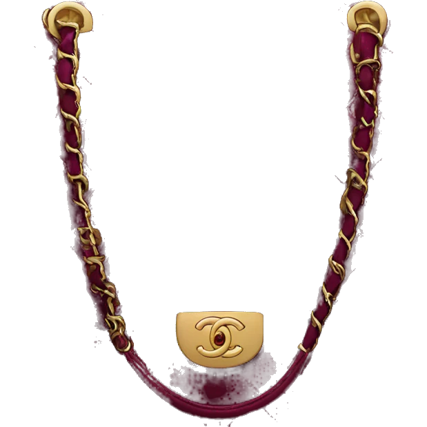 Chanel burgundy hand bag emoji