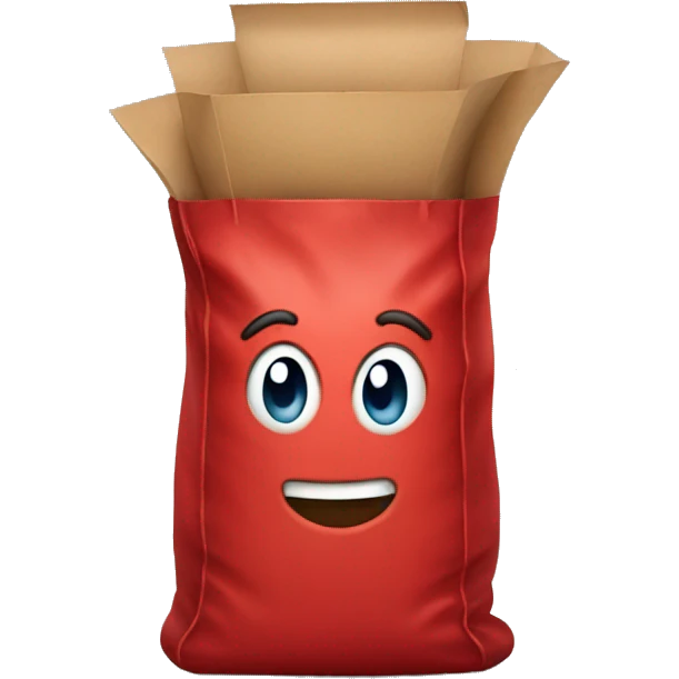 red  delivery bag emoji