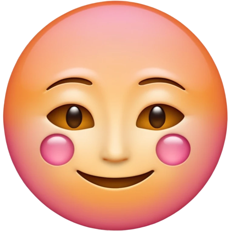 minimalist illustration of a warm glowing emoji face representing anonymous emotional connection. soft orange-pink gradient, gentle smile, organic round form, light diffusion, sense of warmth and intimacy, subtle glow around the edges, smooth and friendly aesthetic. emoji