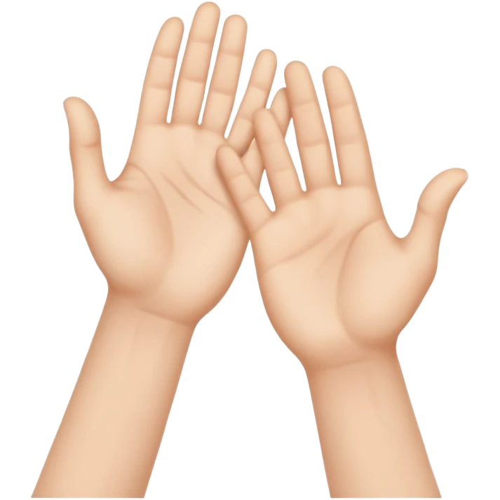 two hands, one from the left and one from the right, almost touching, inspired by the Creation of Adam emoji