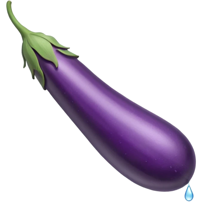 make the eggplant longer and thinner and make the water misty emoji