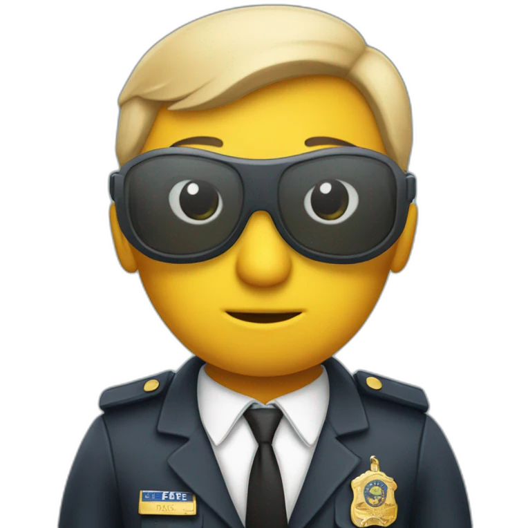 a seagull dress as FBI agent emoji