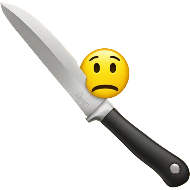 Smiley face with knife emoji