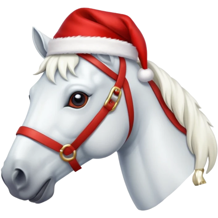 christmas new year's white horse with a red saddle emoji