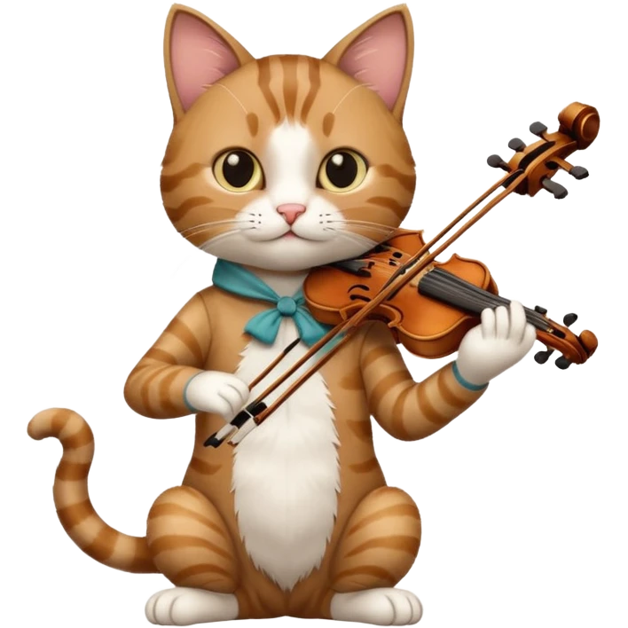 Cat playing violin emoji
