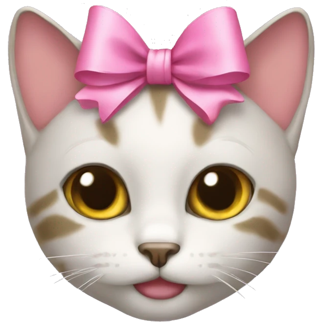 Cat with a pink bow emoji