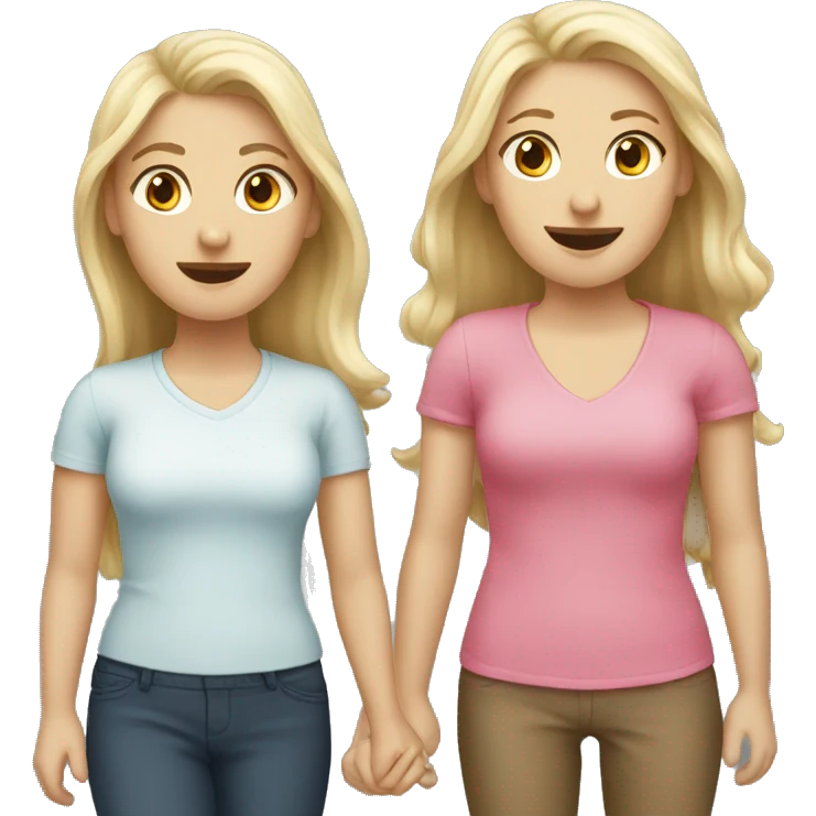 2 white girls is talking emoji