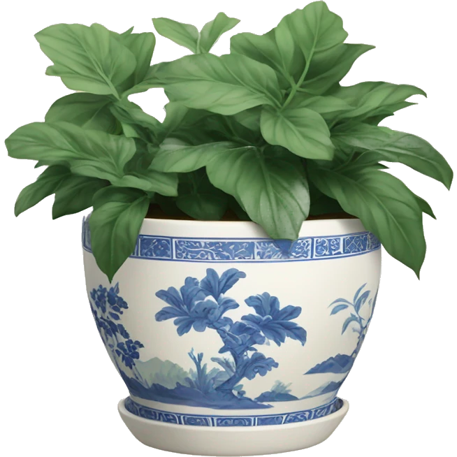 vintage Chinoiserie plant pot emoji