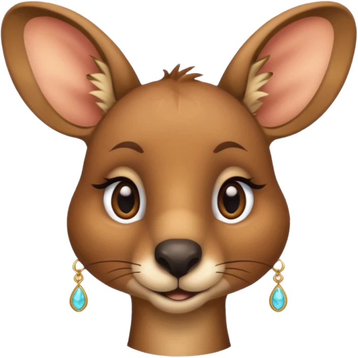 kangaroo with earrings emoji