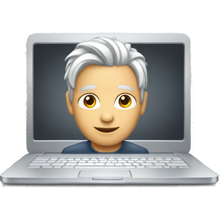Silver Hair with laptop emoji