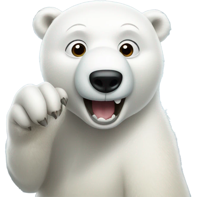 Polar bear eating boogers emoji