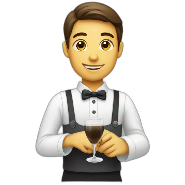 waiter delivering drink emoji