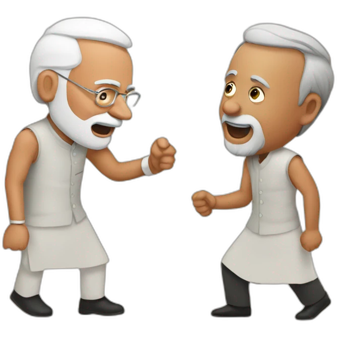 Modi and Rahul fight emoji
