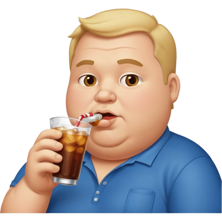 Fat Man sipping soda emoji
