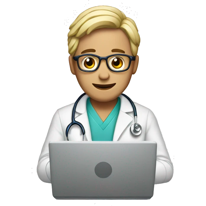 Doctor en un computador emoji
