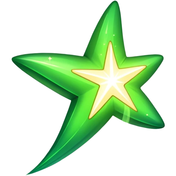 Green shooting star emoji