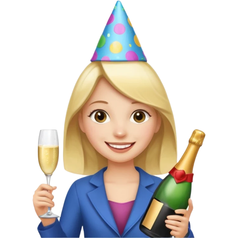 girl with Champagne bottle emoji
