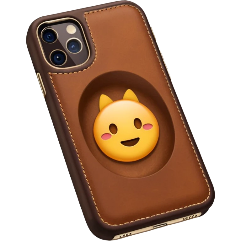 iphone 17  avec coque marron emoji
