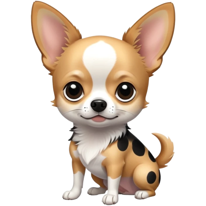 Chihuahua mit schwarz weißen Flecken  emoji