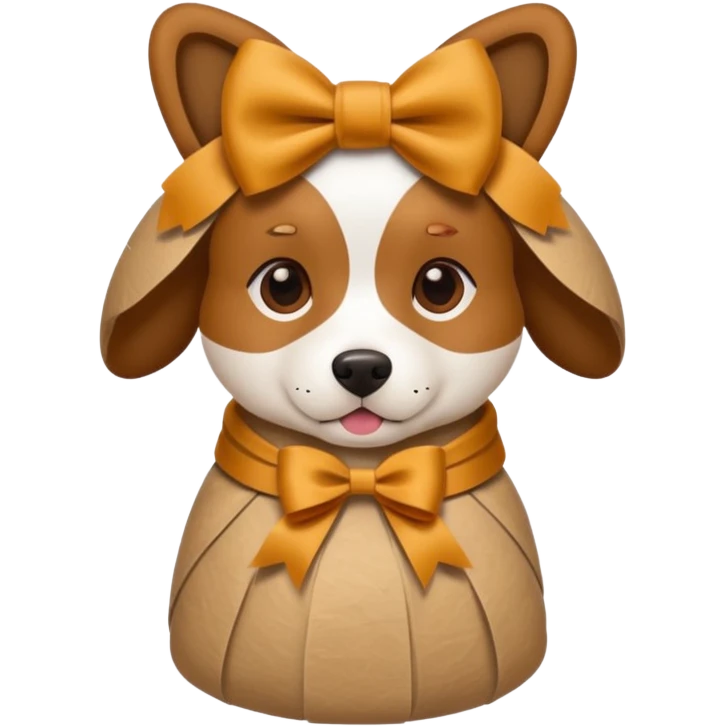 Dog in wrapped paper new yaer  emoji