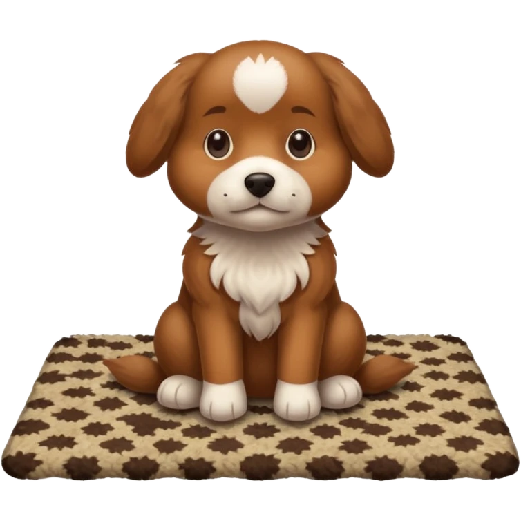 Make a cute brown dog i a carpet emoji