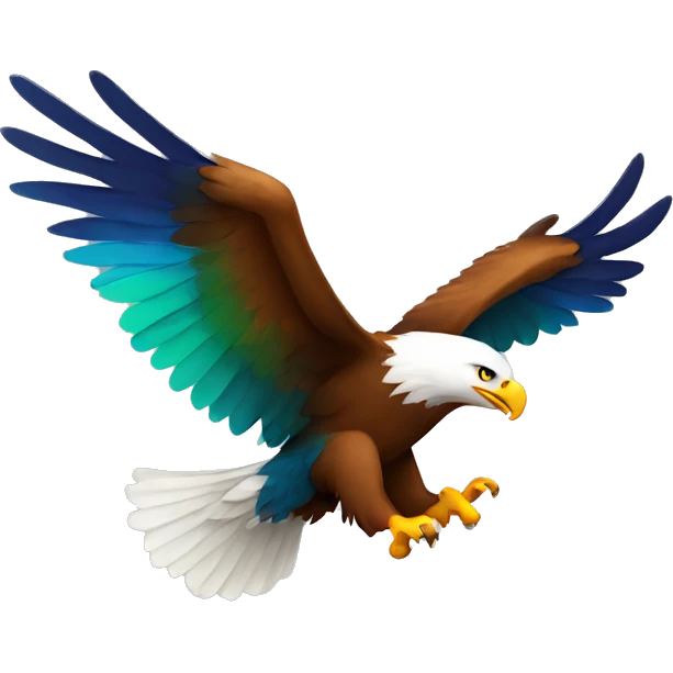 colorful saturated eagle flying  emoji