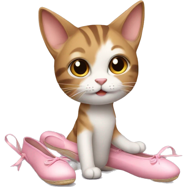 Cat with pointe shoes emoji