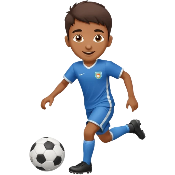 happy Indian boy dribbling a soccer ball emoji