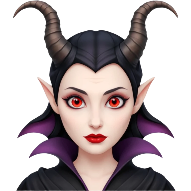 Maleficent villain with horns red eyes emoji
