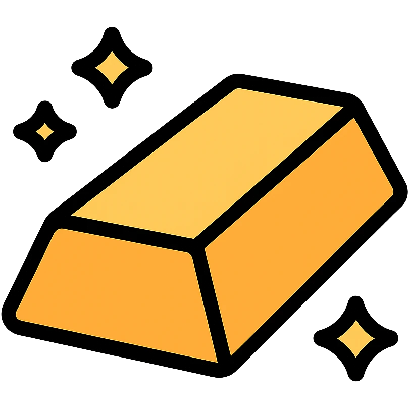 gold bar colored icon with black outlines emoji