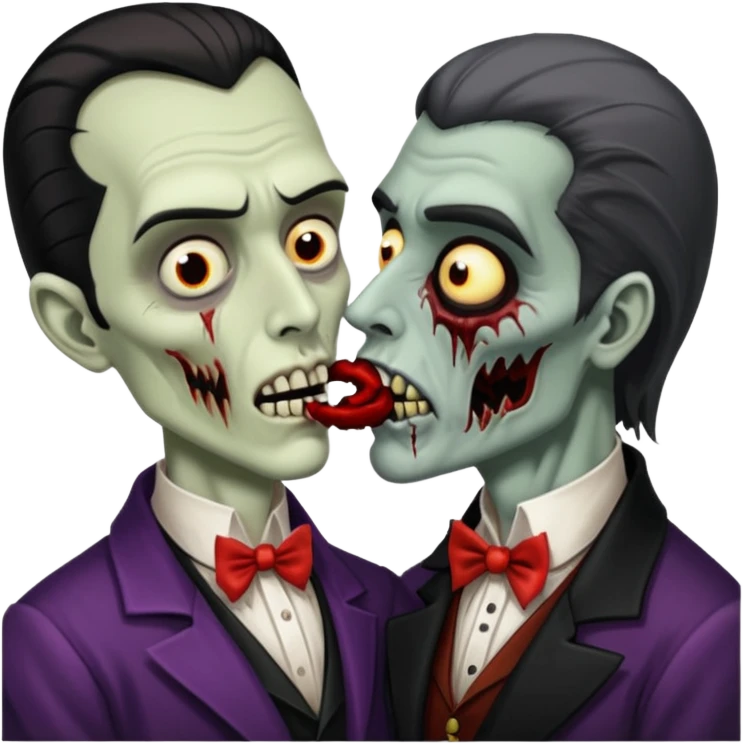 dracula kissing zombie emoji