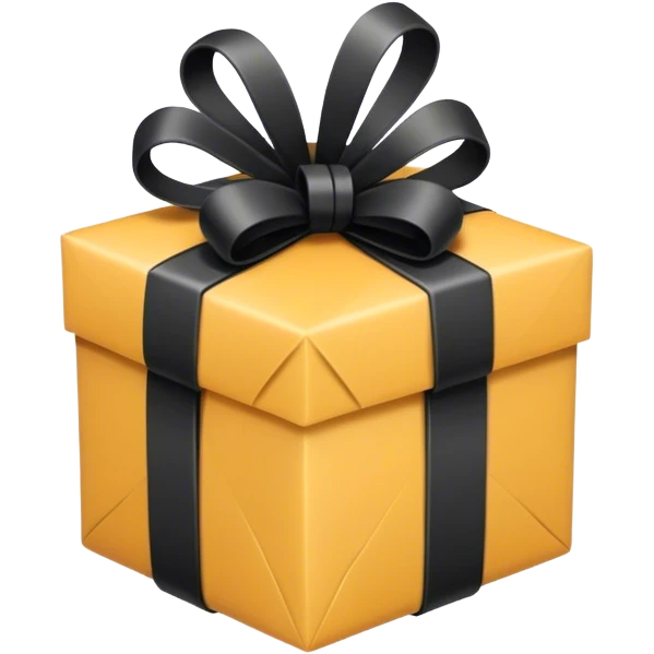 Gift wrapped with black rope emoji