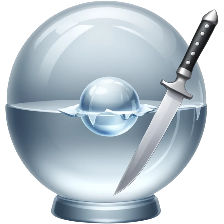 knife stuck in a ice ball emoji
