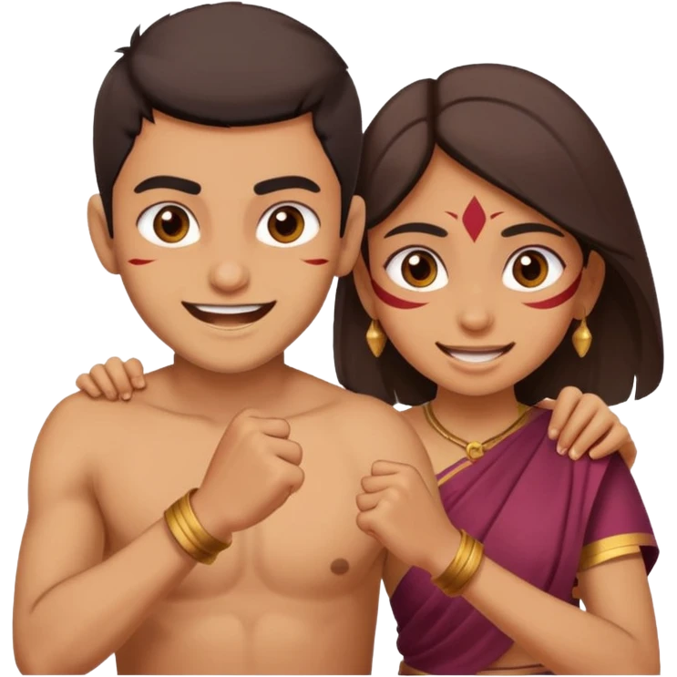 brother and sister fighting indian culture naughty  emoji