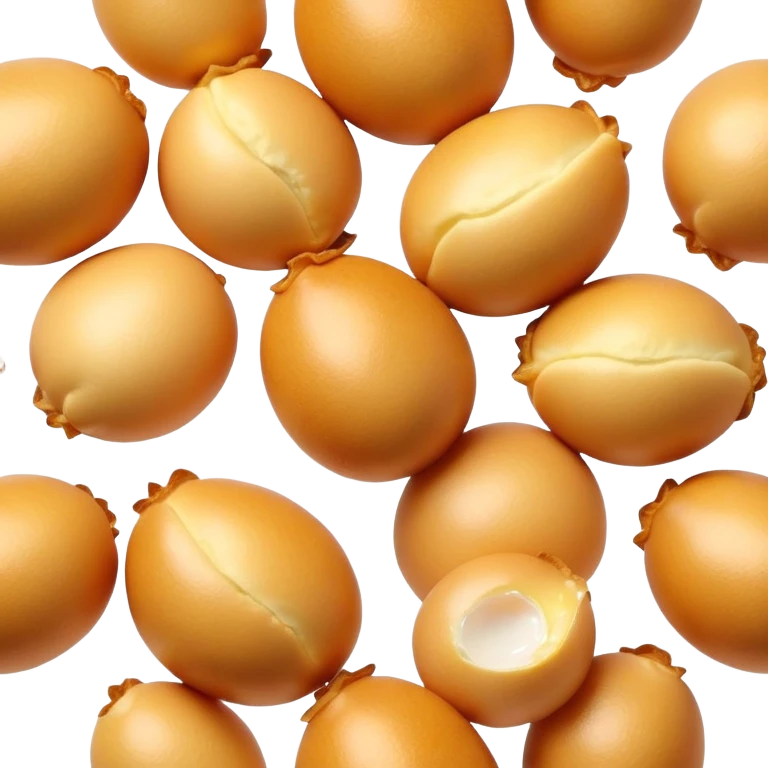 3D rendered crispy Hong Kong egg puffs (港式鸡蛋仔) with slight char marks, perfectly golden with darker spots, authentic egg-shaped bubbles, hyper-realistic texture, glossy finish emoji