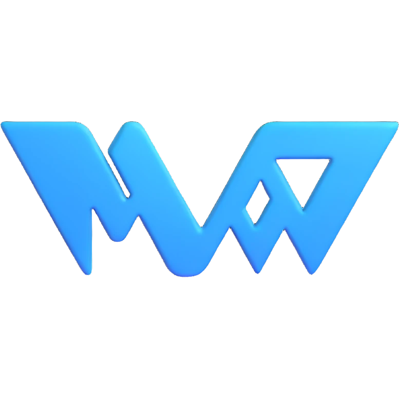 sleek blue and white 3D corporate logo emoji