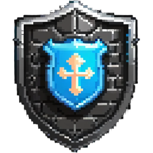Shield badge with a menacing firewall symbol and glowing edges, cybersecurity theme emoji