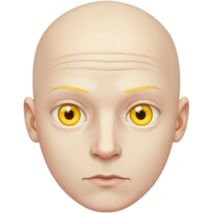 bald boy with yellow eyes and veins emoji