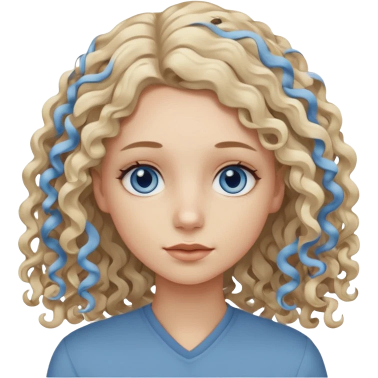 Curly blond blue eyes. Long hair cool beige blond. Longer hair beige ash blonde. emoji