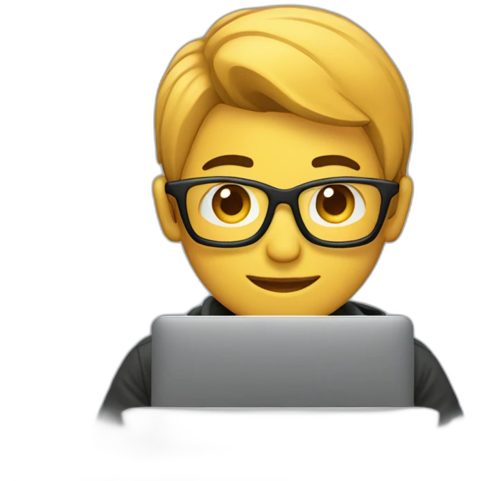 Developer wearing jumper while coding on a macbook emoji