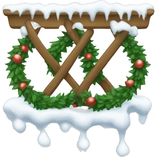 snow and garland emoji