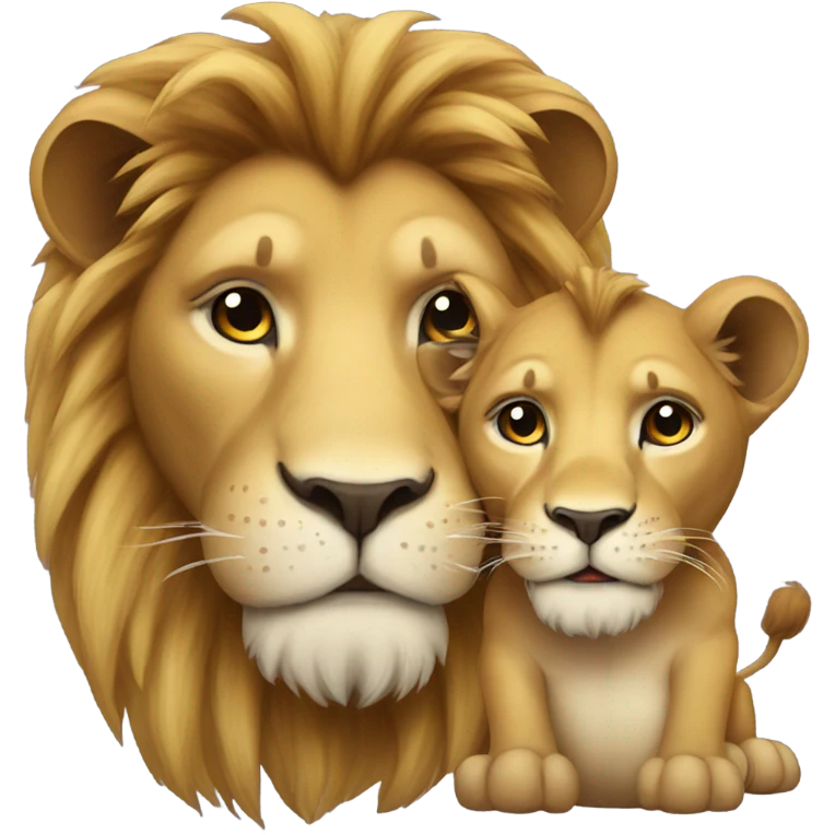 Lion whit baby emoji