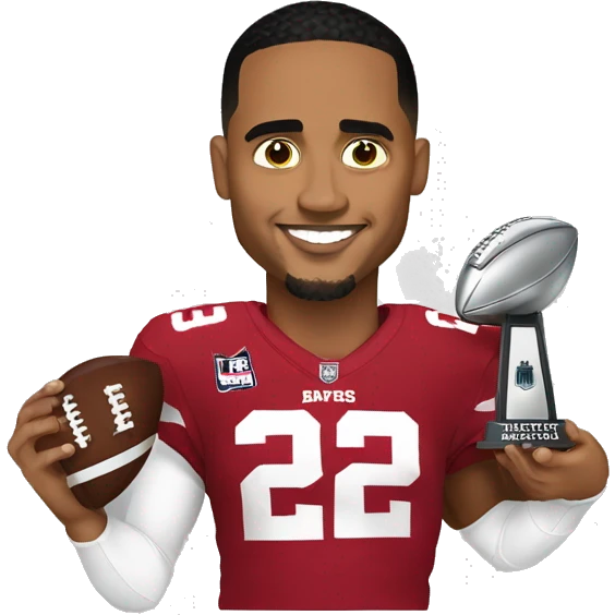 Jalen hurts holding a super bowl trophy emoji