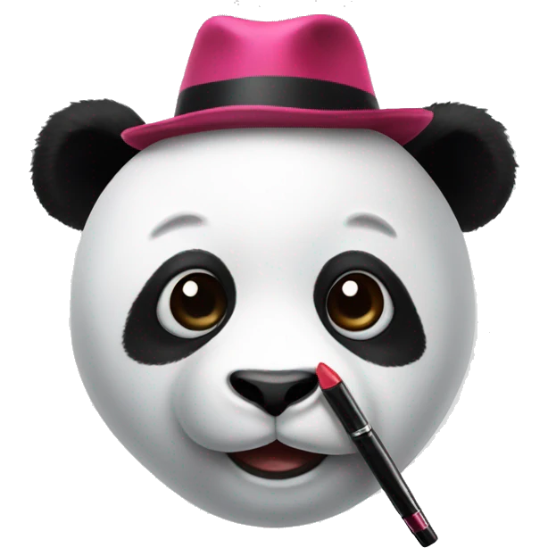 panda with lipstick and hat emoji