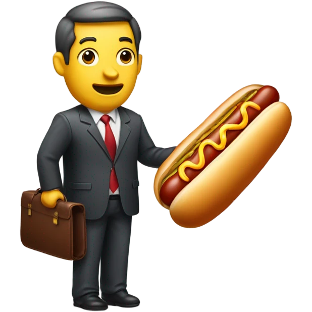 Hotdog business man emoji