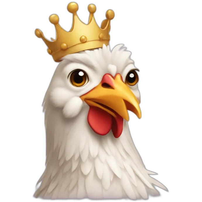 Chicken with crown emoji