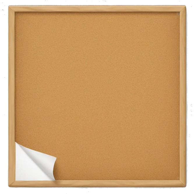 cork board with paper emoji